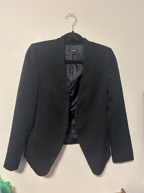 Apt. 9 Black Open-Front Tailored Blazer Womens size Small padded shoulders